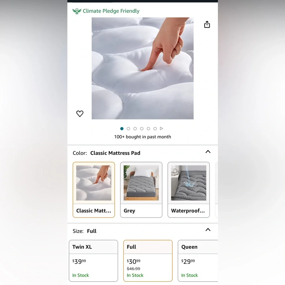 Mattress pad brand new still in box